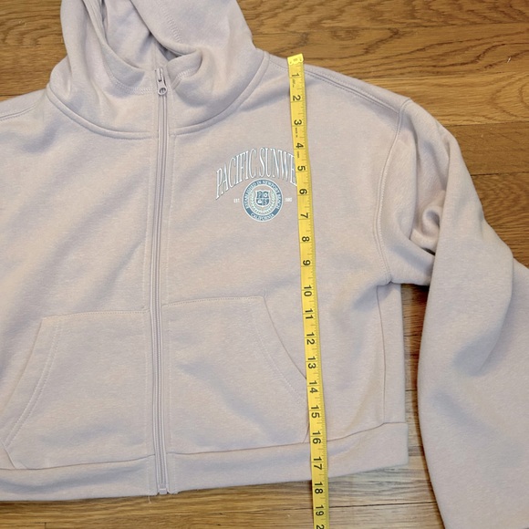 PacSun Pacific Sunwear High Neck Full Zip Cropped Hoodie Size Small - Picture 6 of 7